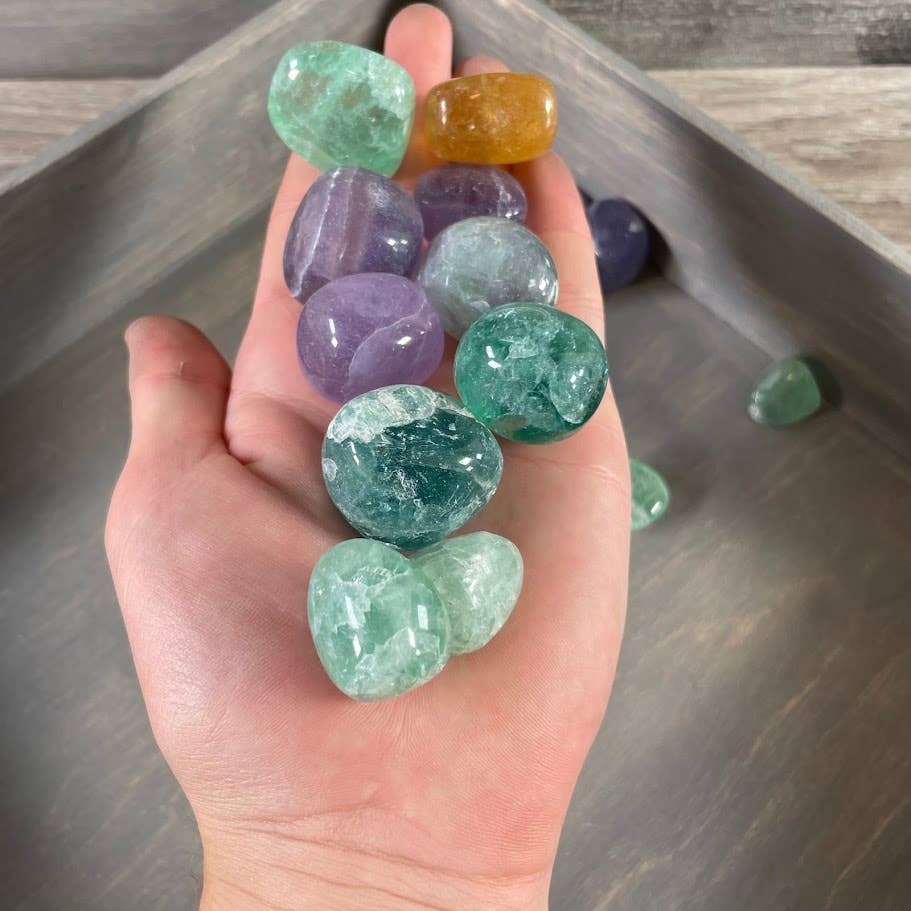 Colorful Fluorite Tumbled
