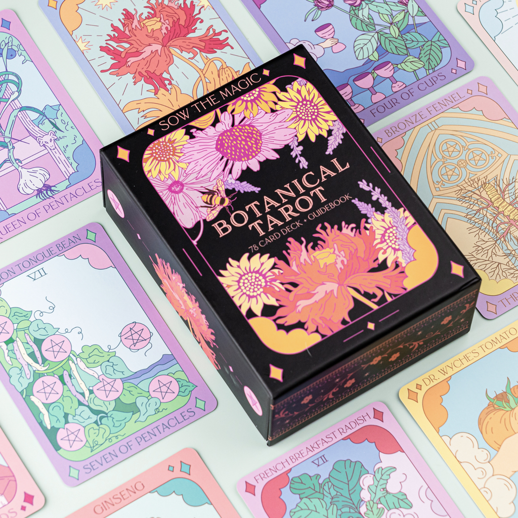 Botanical Tarot Deck + Guidebook by: Sow the Magic