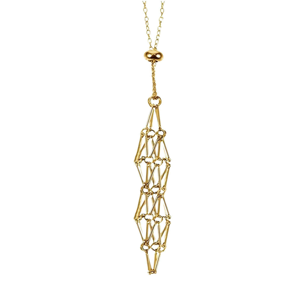 Adjustable Metal Crystal Necklace Holder: Gold
