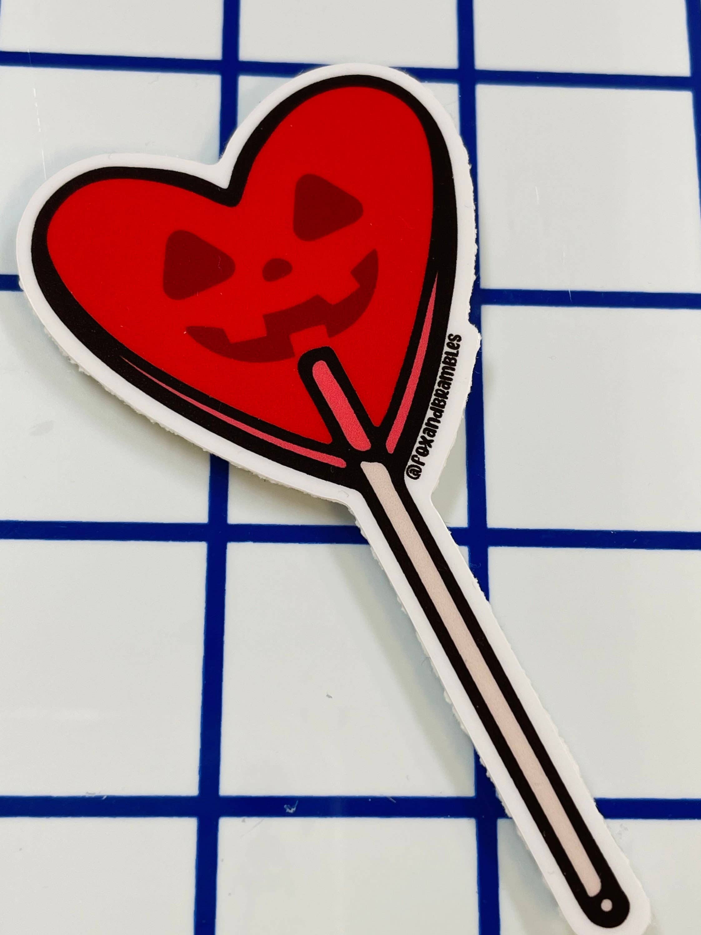 Lollipop Hearts Halloween Sticker