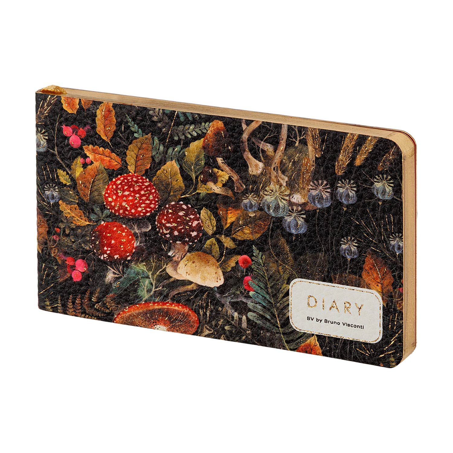 Horizontal Vegan Leather Weekly Planner - Forest Mushrooms