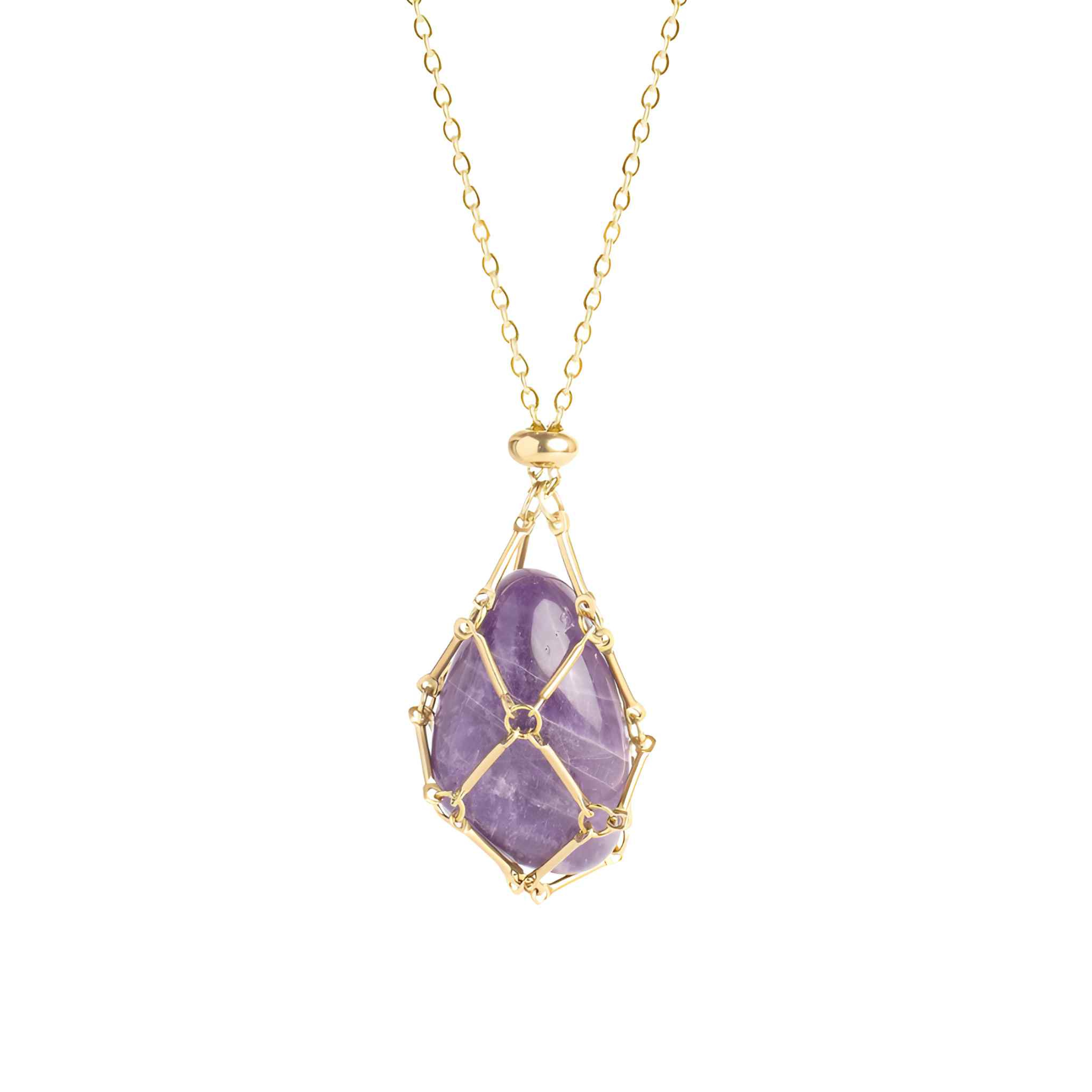 Adjustable Metal Crystal Necklace Holder: Silver