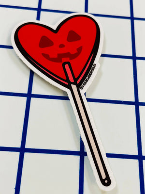 Lollipop Hearts Halloween Sticker