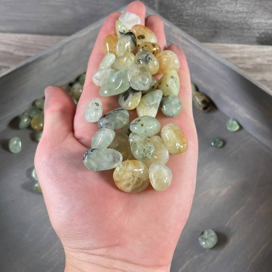 Tumbled Prehnite Golden