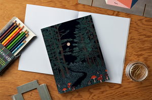 Moonrise Forest Layflat Journal Notebook: Lined / Medium