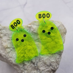 Halloween Boo Ghost Acrylic Earrings