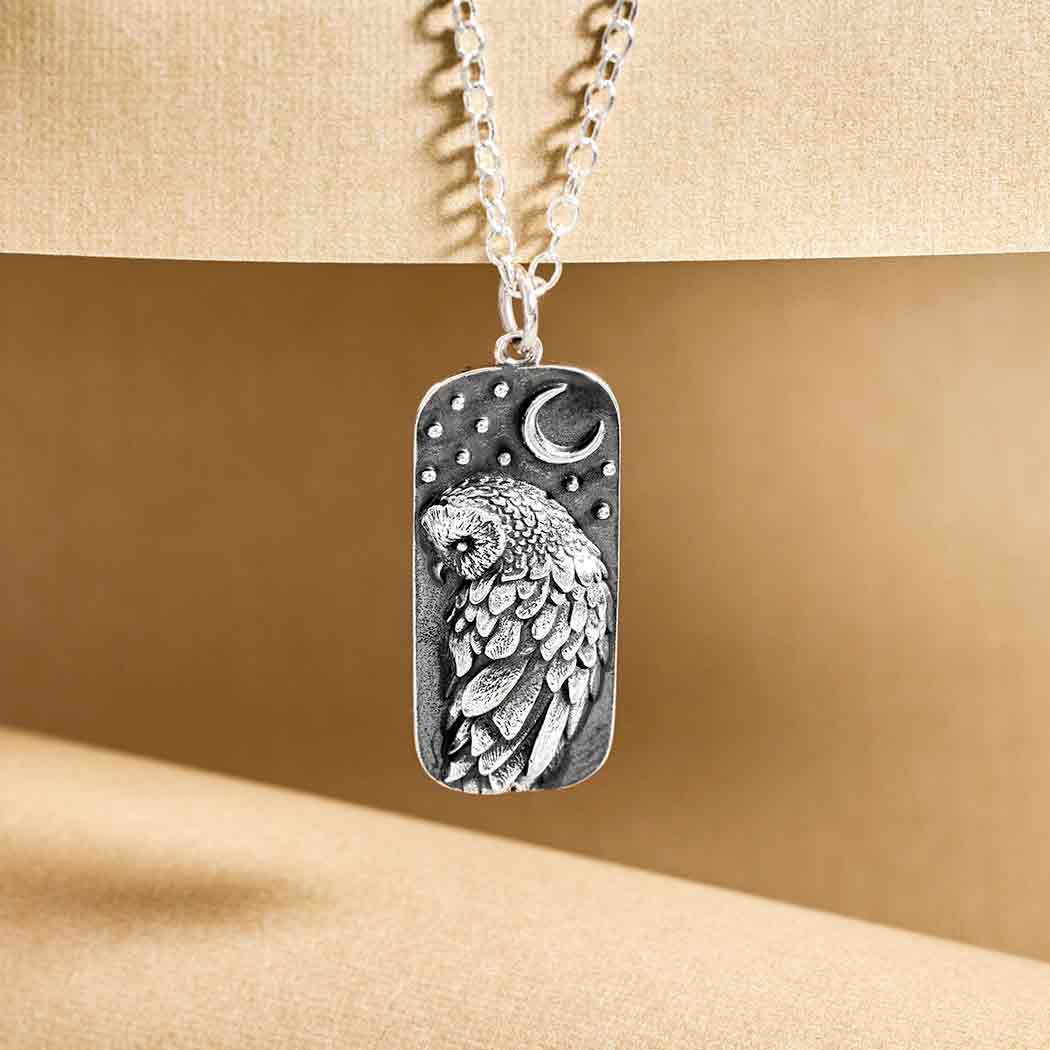 Sterling Silver Barn Owl Necklace