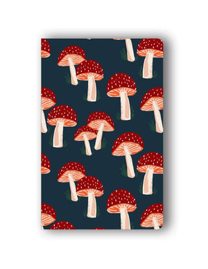 Navy Mushrooms Layflat Journal Notebook: Lined / Classic