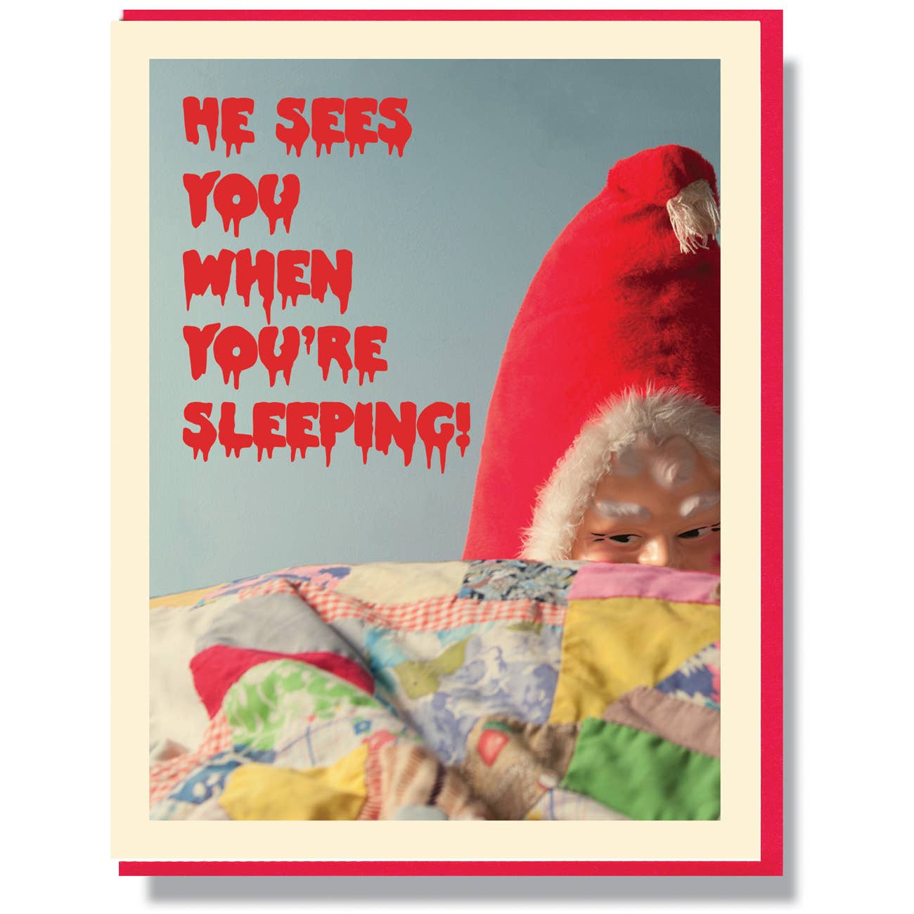 Creepy Santa Sees You When You're Sleeping Card: Single Card