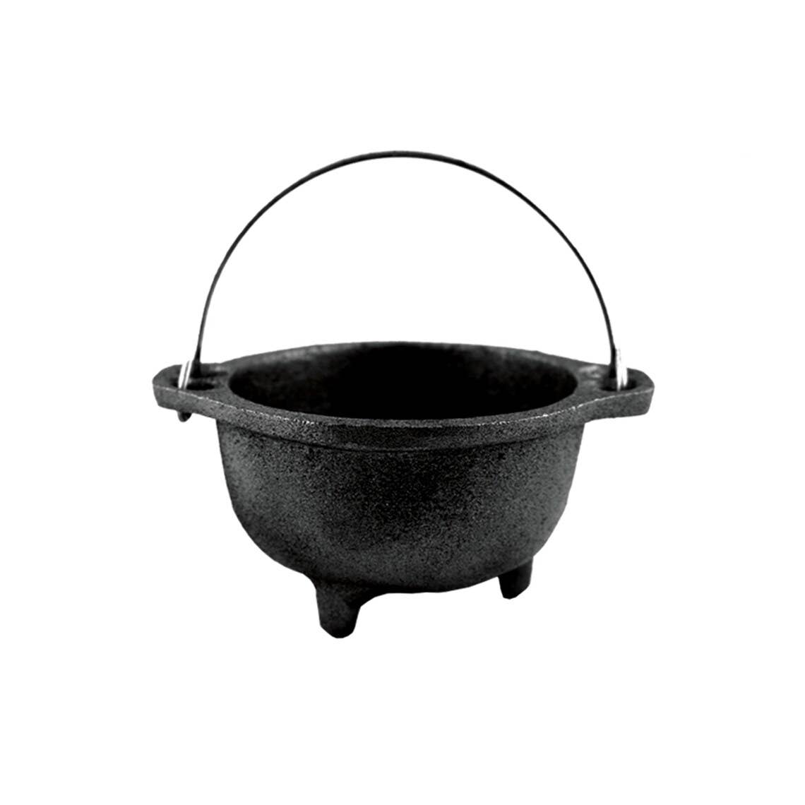 Plain Cast Iron Cauldron Bowl 4 inch with Hanging Holder
