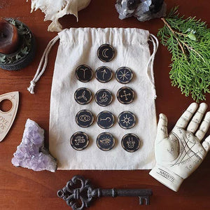 Witches' Rune Set Round Tiles
