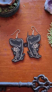 Bone Earrings: Black