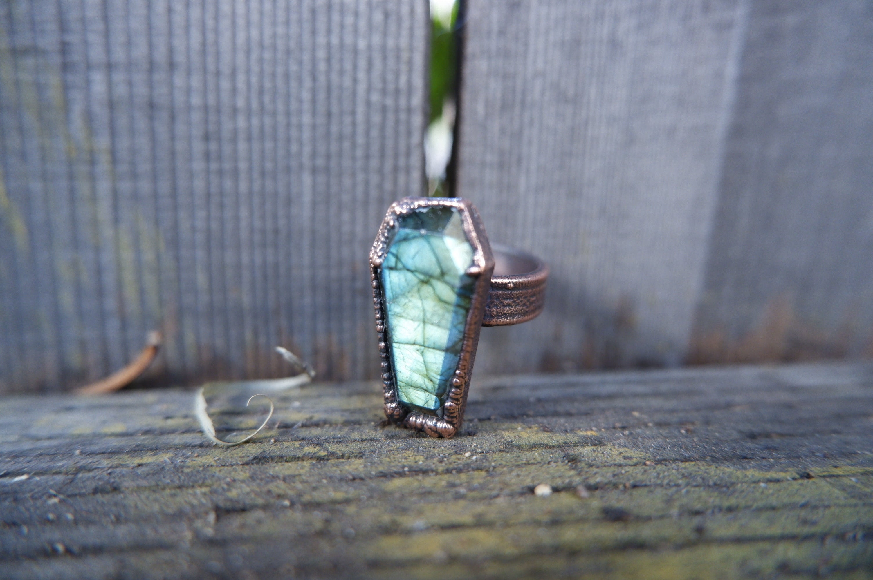 Labradorite Coffin Ring